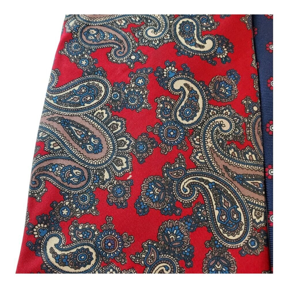 3 Neck Ties Bert Pulitzer, Boston Traders, Ley's Red Blue Paisley Floral - Picture 10 of 11